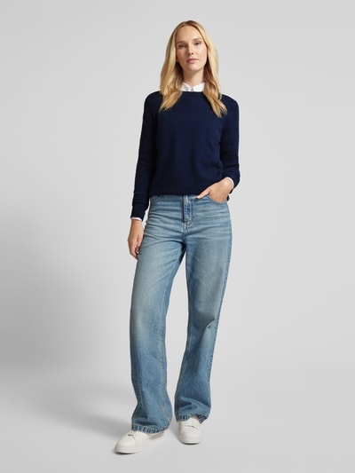 Peek & Cloppenburg Jake*s CasualStrickpullover mit gerippten Abschlüssen in dunkelblau