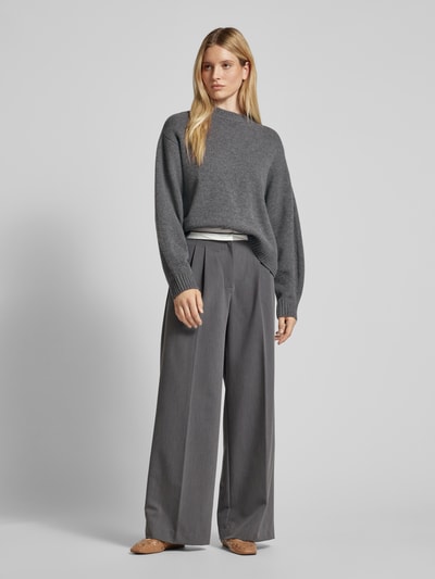 Peek & Cloppenburg Jake*s CasualStrickpullover mit gerippten Abschlüssen in dunkelgrau melange