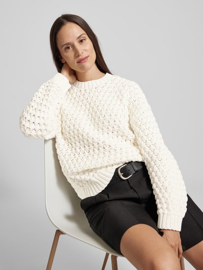 Peek & Cloppenburg Jake*s CasualStrickpullover Mit Lochmuster In Ecru