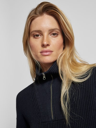 Peek & Cloppenburg Jake*s CasualStrickpullover Mit Troyer-Kragen In Dunkelblau