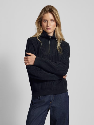 Peek & Cloppenburg Jake*s CasualStrickpullover Mit Troyer-Kragen In Dunkelblau