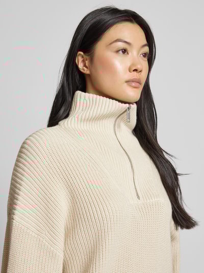 Peek & Cloppenburg Jake*s CasualStrickpullover Mit Troyer-Kragen In Ecru