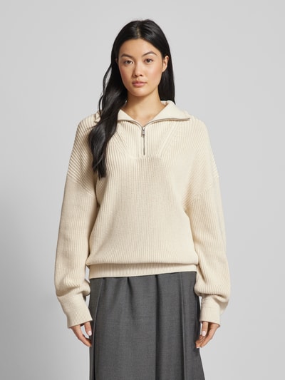 Peek & Cloppenburg Jake*s CasualStrickpullover Mit Troyer-Kragen In Ecru