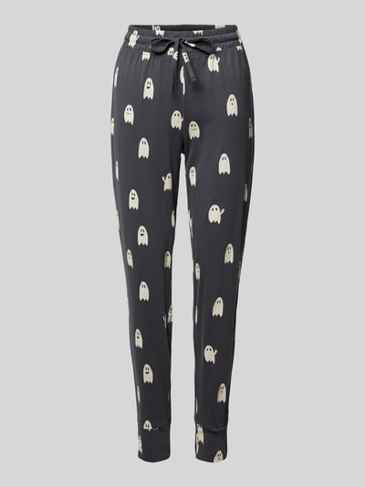 Peek & Cloppenburg Jake*s CasualTapered Fit Pyjama-Hose mit Motiv-Print in dunkelgrau