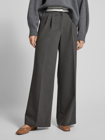 Peek & Cloppenburg Jake*s CasualWide Leg Stoffhose Mit Bundfalten In Dunkelgrau