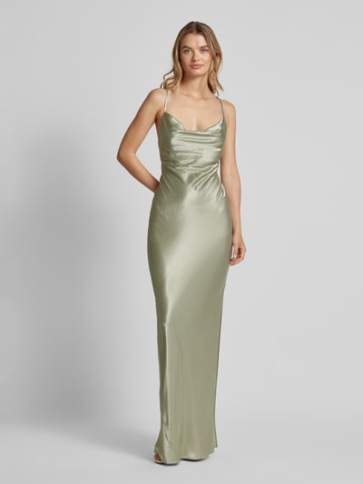 Peek & Cloppenburg Jake*s CocktailAbendkleid Mit Wasserfall-Ausschnitt In Lind Melange