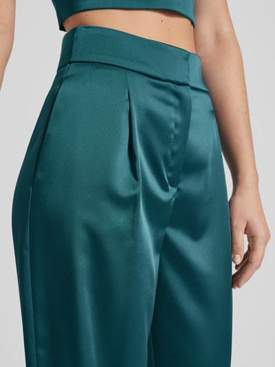Peek & Cloppenburg Jake*s CocktailRegular Fit Bundfaltenhose Aus Satin Mit Paspeltasche Am Gesäß In Dunkelgruen Melange