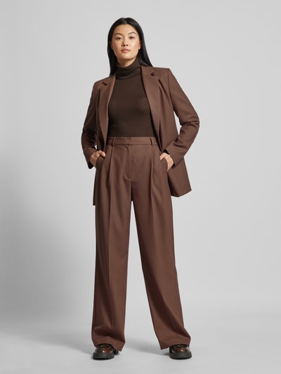 Peek & Cloppenburg Jake*s CollectionFlared Anzughose mit Bundfalten in mittelbraun