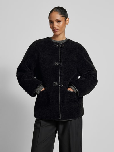Peek & Cloppenburg Jake*s CollectionFleecejacke Mit Knopfverschluss Und Eingrifftaschen In Black