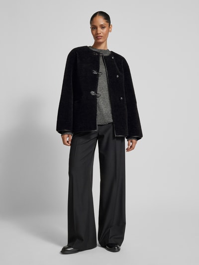 Peek & Cloppenburg Jake*s CollectionFleecejacke mit Knopfverschluss und Eingrifftaschen in black