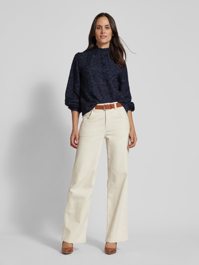 Peek & Cloppenburg Jake*s CollectionRegular Fit Bluse mit Strukturmuster in dunkelblau