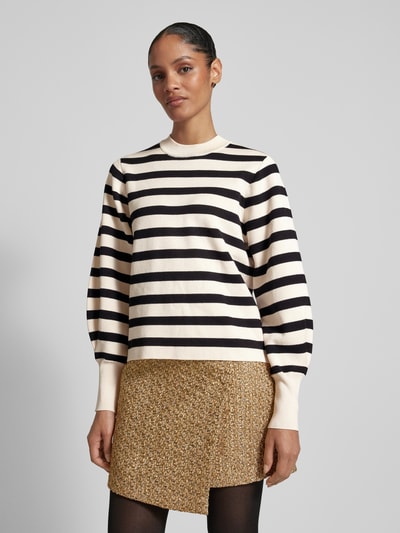 Peek & Cloppenburg Jake*s CollectionStrickpullover Mit Ballonärmeln Und Rundhalsausschnitt In Offwhite