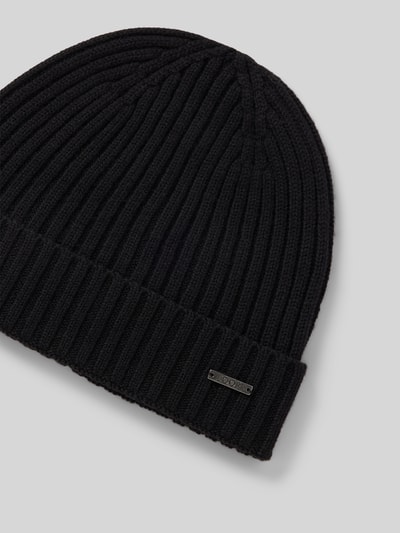 Peek & Cloppenburg JOOP! CollectionBeanie Aus Wolle Mit Label-Detail Modell 'FRANCIS' In Black