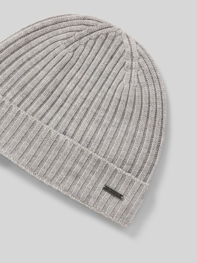 Peek & Cloppenburg JOOP! CollectionBeanie Aus Wolle Mit Label-Detail Modell 'FRANCIS' In Mittelgrau
