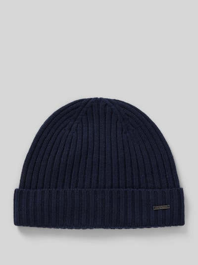 Peek & Cloppenburg JOOP! CollectionBeanie aus Wolle mit Label-Detail Modell 'FRANCIS' in marine