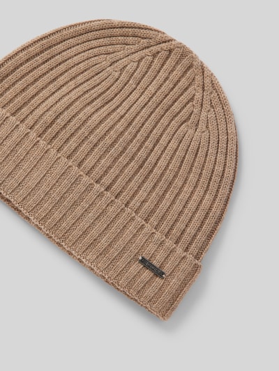 Peek & Cloppenburg JOOP! CollectionBeanie Aus Wolle Mit Label-Detail Modell 'FRANCIS' In Camel