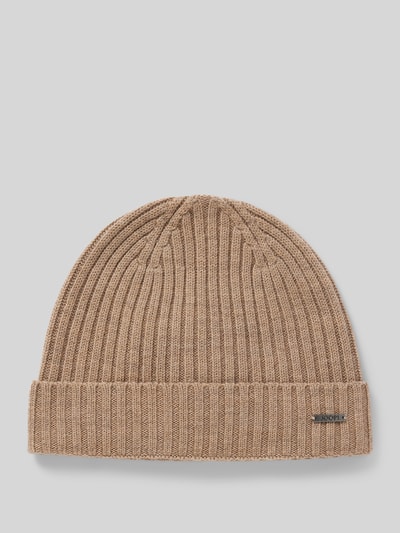 Peek & Cloppenburg JOOP! CollectionBeanie Aus Wolle Mit Label-Detail Modell 'FRANCIS' In Camel