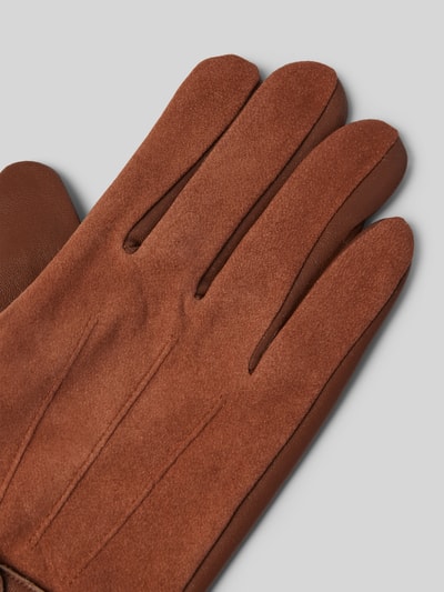 Peek & Cloppenburg JOOP! CollectionLederhandschuhe Aus Schafsleder Mit Druckknopfriegel In Cognac