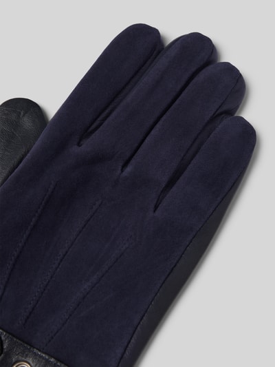 Peek & Cloppenburg JOOP! CollectionLederhandschuhe Aus Schafsleder Mit Druckknopfriegel In Dunkelblau