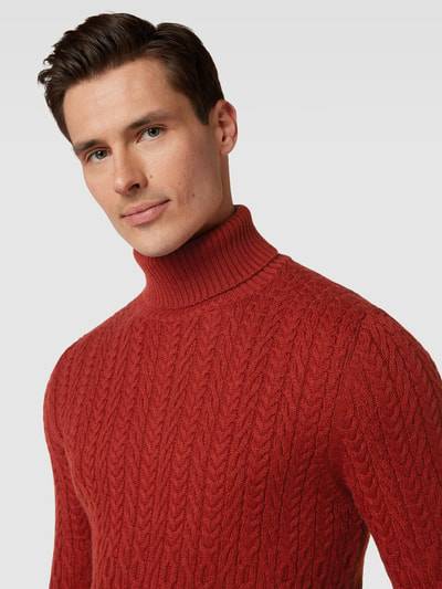 Peek & Cloppenburg JOOP! CollectionRollkragenpullover Mit Zopfmuster Modell 'Carlon' In Rostrot