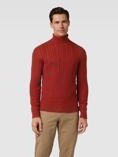 Peek & Cloppenburg JOOP! CollectionRollkragenpullover Mit Zopfmuster Modell 'Carlon' In Rostrot