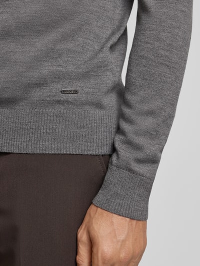 Peek & Cloppenburg JOOP! CollectionStrickpullover Mit Troyer-Kragen Modell 'Dario' In Mittelgrau