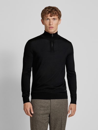 Peek & Cloppenburg JOOP! CollectionStrickpullover Mit Troyer-Kragen Modell 'Dario' In Black