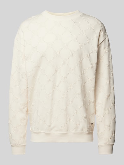 Peek & Cloppenburg JOOP! CollectionSweatshirt Mit Gerippten Abschlüssen In Offwhite