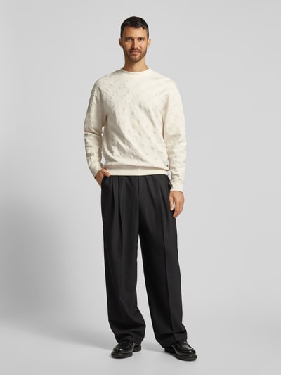 Peek & Cloppenburg JOOP! CollectionSweatshirt Mit Gerippten Abschlüssen In Offwhite