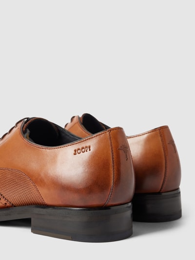 Peek & Cloppenburg JOOP! SHOESDerby-Schuhe Aus Büffelleder Mit Label-Prägung In Cognac