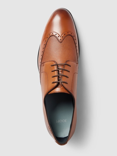 Peek & Cloppenburg JOOP! SHOESDerby-Schuhe Aus Büffelleder Mit Label-Prägung In Cognac