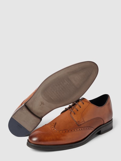 Peek & Cloppenburg JOOP! SHOESDerby-Schuhe Aus Büffelleder Mit Label-Prägung In Cognac