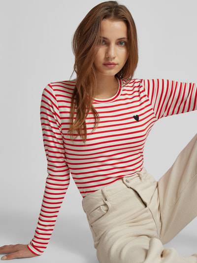 Peek & Cloppenburg KaffeLongsleeve Mit Label-Stitching In Rot