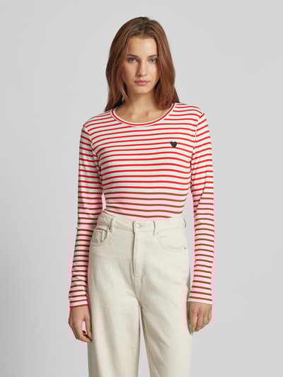 Peek & Cloppenburg KaffeLongsleeve Mit Label-Stitching In Rot