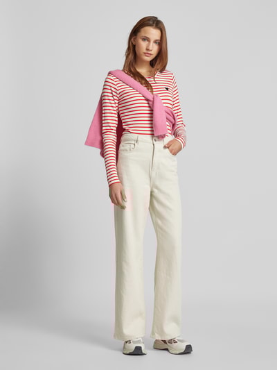 Peek & Cloppenburg KaffeLongsleeve mit Label-Stitching in rot Peek & Cloppenburg KaffeLongsleeve mit Label-Stitching in rot