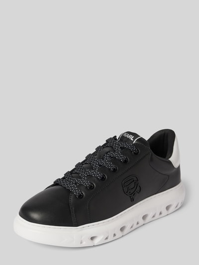 Peek & Cloppenburg Karl LagerfeldLedersneaker mit Label-Details Modell 'KAPRI' in black