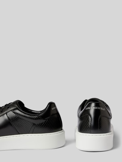 Peek & Cloppenburg Karl LagerfeldLedersneaker Mit Label-Print Modell 'MAXI' In Black
