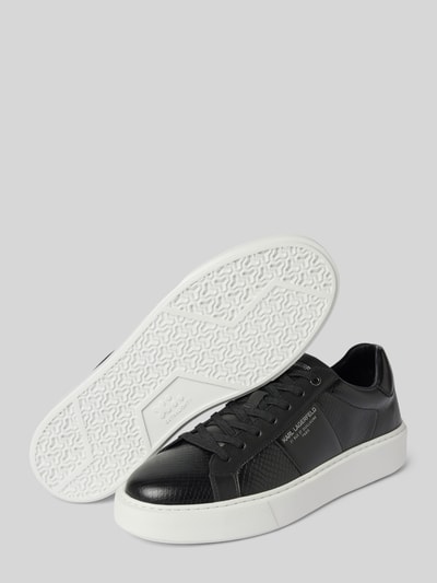 Peek & Cloppenburg Karl LagerfeldLedersneaker Mit Label-Print Modell 'MAXI' In Black