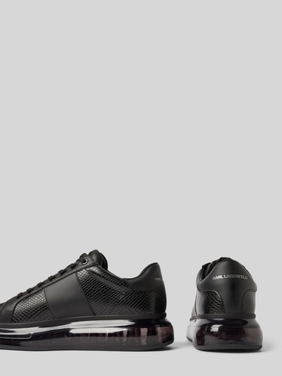Peek & Cloppenburg Karl LagerfeldLedersneaker Mit Label-Schriftzug Modell 'LOW KAPRI' In Black
