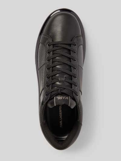 Peek & Cloppenburg Karl LagerfeldLedersneaker Mit Label-Schriftzug Modell 'LOW KAPRI' In Black