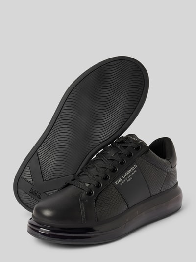 Peek & Cloppenburg Karl LagerfeldLedersneaker Mit Label-Schriftzug Modell 'LOW KAPRI' In Black