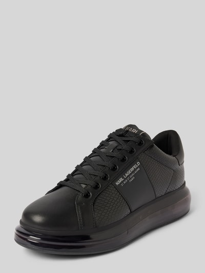 Peek & Cloppenburg Karl LagerfeldLedersneaker mit Label-Schriftzug Modell 'LOW KAPRI' in black
