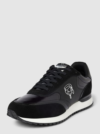 Peek & Cloppenburg Karl LagerfeldLedersneaker mit Logo-Applikation in black