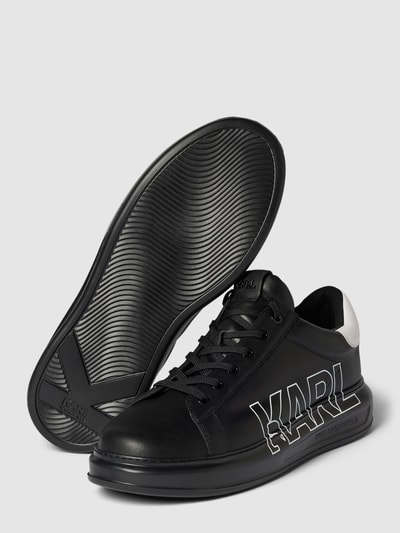 Peek & Cloppenburg Karl LagerfeldSneaker Aus Leder Mit Label-Print In Black