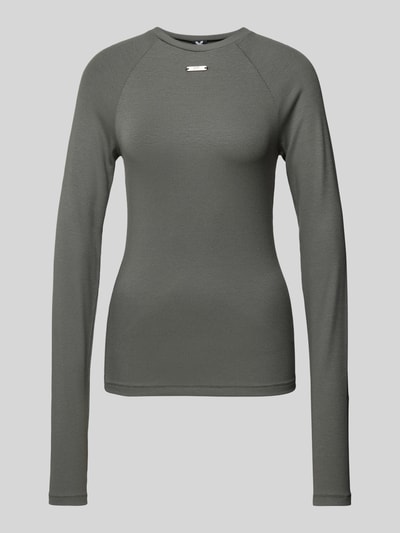 Peek & Cloppenburg Karo KauerLongsleeve mit Label-Applikation in anthrazit