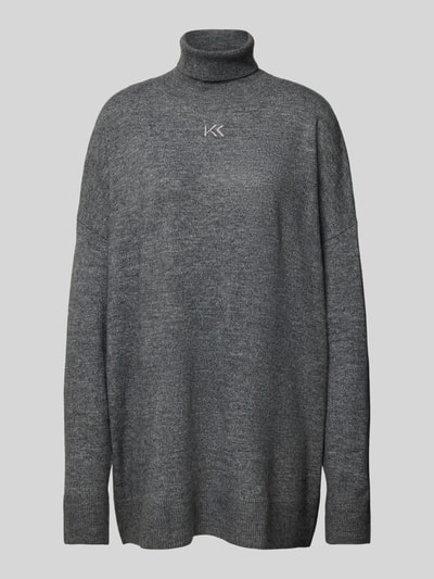 Peek & Cloppenburg Karo KauerStrickpullover mit Rollkragen in anthrazit