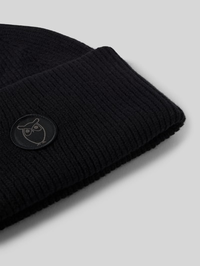Peek & Cloppenburg Knowledge Cotton ApparelMütze Aus Wolle Mit Label-Patch In Black