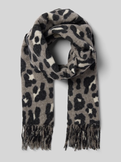 Peek & Cloppenburg Kurt BeinesSchal mit Fransen Modell 'XXL Leo' in mittelgrau