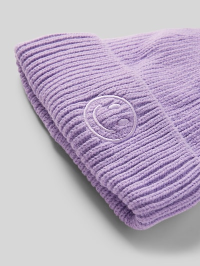 Peek & Cloppenburg Kurt BeinesStrickmütze Mit Motiv-Stitching Modell 'Smiley Hat' In Flieder