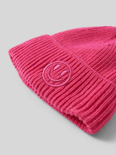 Peek & Cloppenburg Kurt BeinesStrickmütze Mit Motiv-Stitching Modell 'Smiley Hat' In Pink